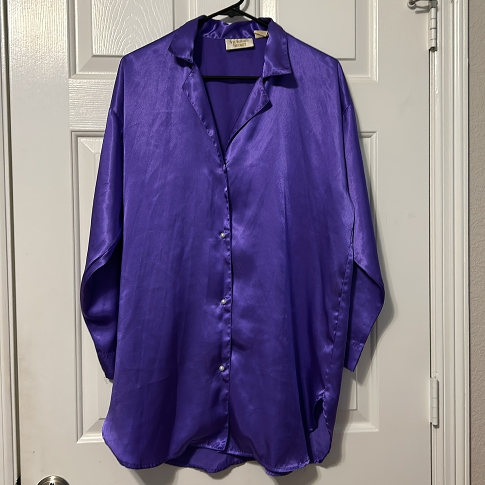 Vintage Victoria's Secret Purple Sleepwear Top Size PS